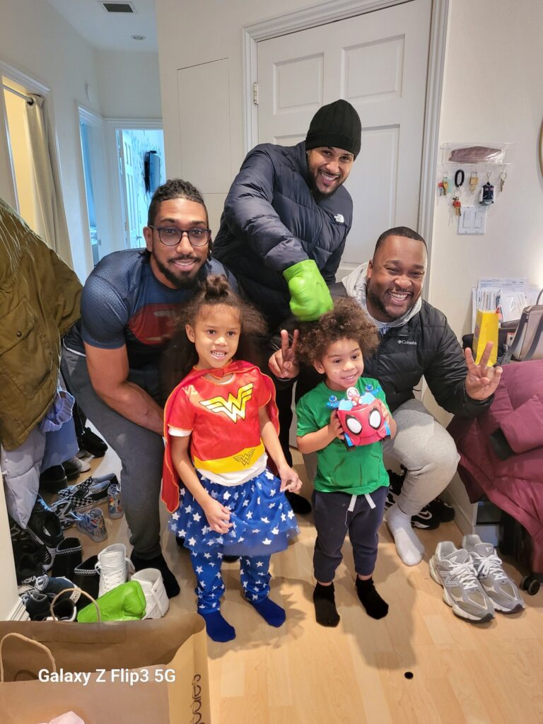 NYC Birthday Party: Left to right Terrell Holt Jr. Josh Jones and Kahmbrel Lewis :Front Sophia Holt (Wonder Woman) and Elijah Holt at the after party7 the Birthday Party